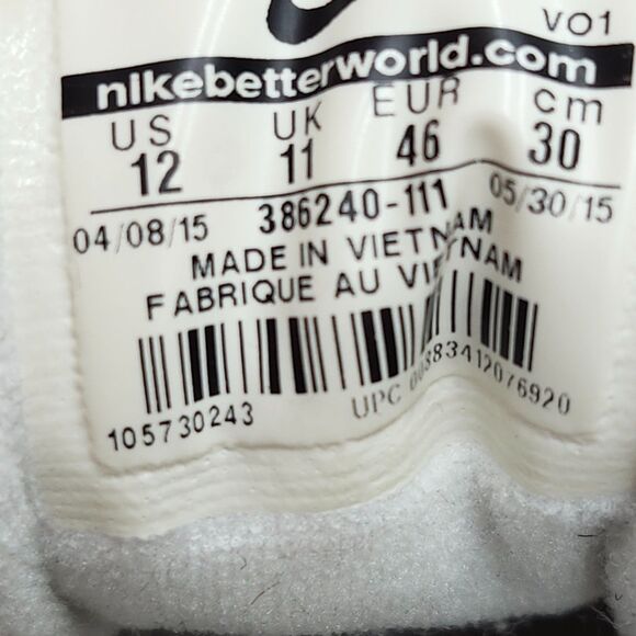 Nike Air Baseline Athletic Shoes Mens 12 White Metallic Sneakers 386240-111 main image 9